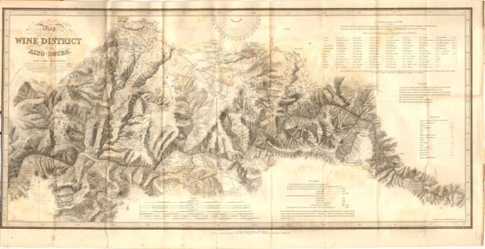 Baron Forresters kort over Dourodalen fra 1843 - uindrammet
