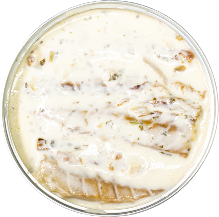 Makrel i hvidløgssovs